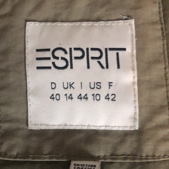 Classic Double Breasted Pea Coat Esprit Olive Green - Picture 3 of 4